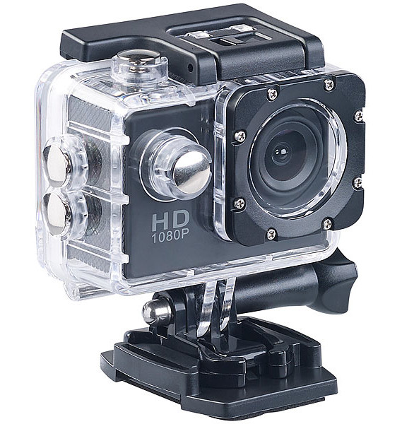Caméra sport HD avec boîtier étanche jusqu'à 30 m et fonction webcam  DV-1212 V2