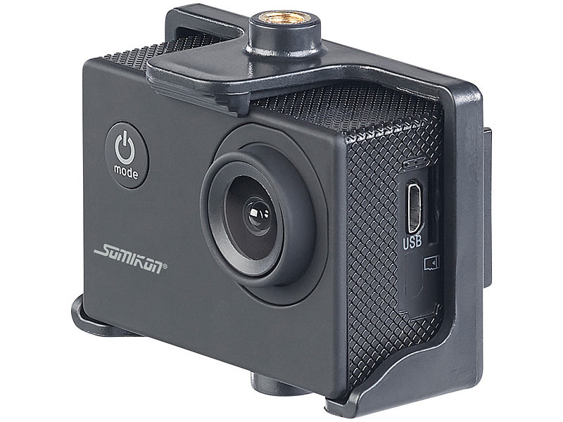 Caméra sport HD avec boîtier étanche jusqu'à 30 m et fonction
