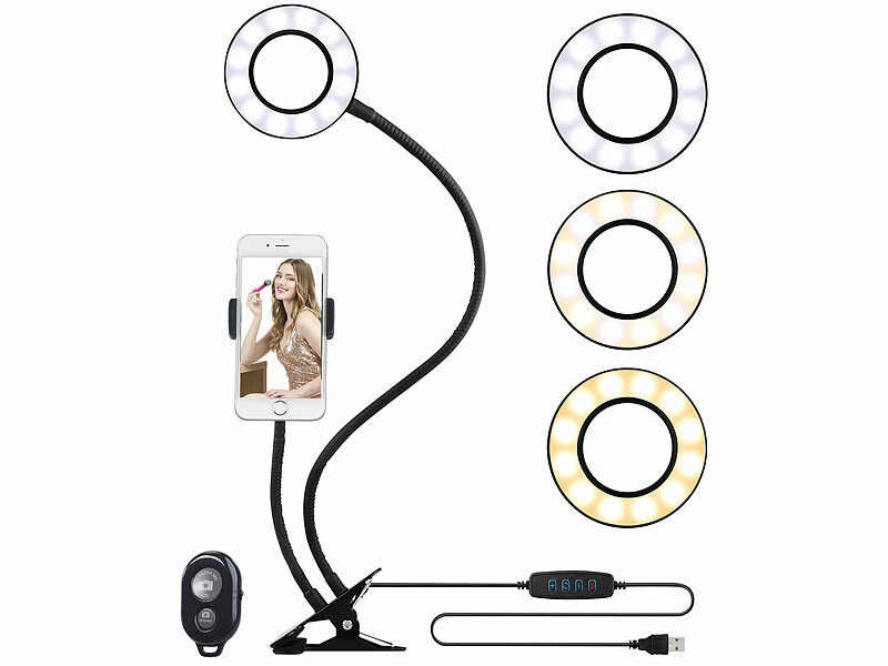 LED Anneau Lumiere 18 Ring Light avec Trépieds LED Selfie Lumiere pour  Téléphone Caméra 3 Modes d'éclairage 10 de Luminosité