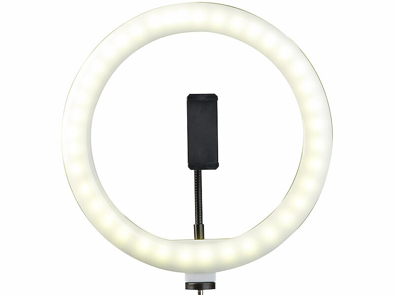 Anneau lumineux LED Ø 26 cm avec support pour smartphone et