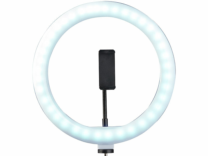 Anneau lumineux LED Ø 26 cm avec support pour smartphone et trépied