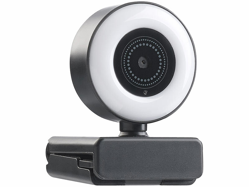 Webcam USB Full HD avec autofocus, double micro intégré et anneau