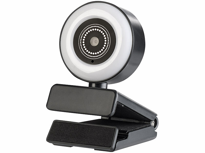 Webcam USB Full HD avec autofocus, double micro intégré et anneau