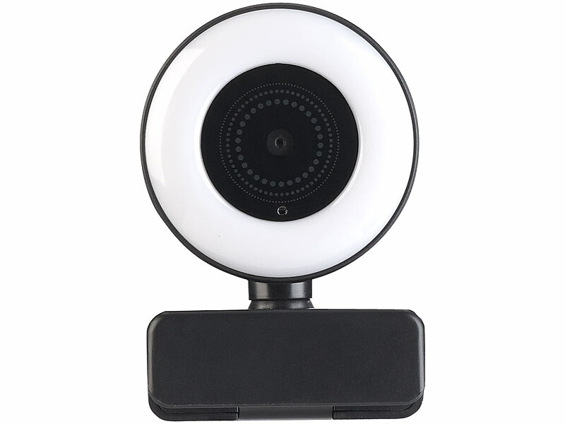Webcam USB Full HD avec autofocus, double micro intégré et anneau  d'éclairage