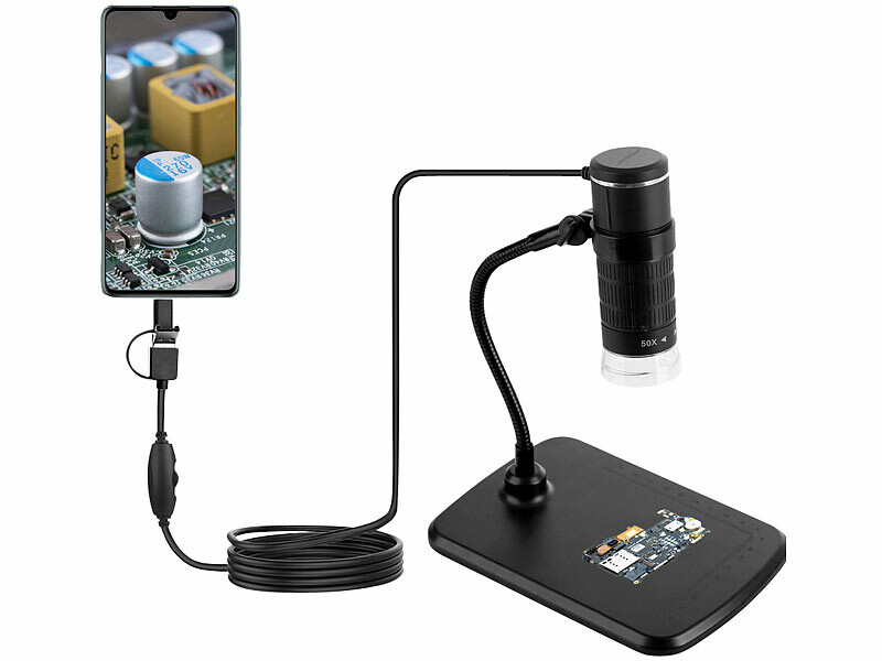 Microscope de poche avec base rabattable et clip pour smartphone  grossissement 100 - 250x MP-250 49505425