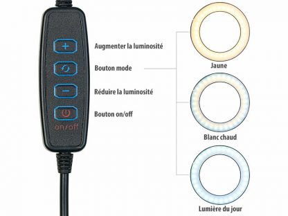 Anneau LED professionnel avec support smartphone et déclencheur bluetooth (Reconditionné) – Image 2