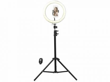 Anneau lumineux LED Ø 26 cm avec support pour smartphone et trépied (Reconditionné) – Image 3