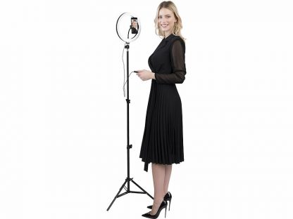 Anneau lumineux LED Ø 26 cm avec support pour smartphone et trépied (Reconditionné) – Image 15