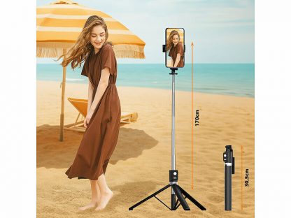 Trépied smartphone et perche à selfie 170 cm avec déclencheur à distance – Image 2