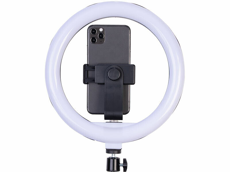 Anneau LED CCT Ø 25 cm de table avec support smartphone – Image 5