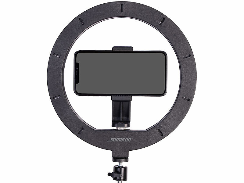 Anneau LED CCT Ø 25 cm de table avec support smartphone – Image 6