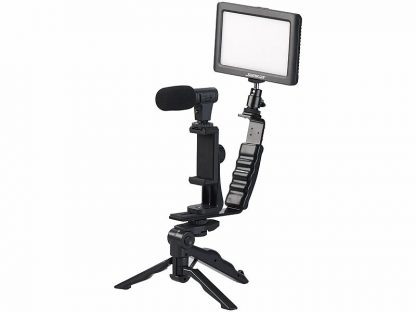 Kit de vlogging avec lampe LED, microphone, trépied et support pour smartphone (Reconditionné) – Image 2