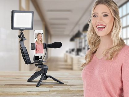 Kit de vlogging avec lampe LED, microphone, trépied et support pour smartphone (Reconditionné) – Image 8
