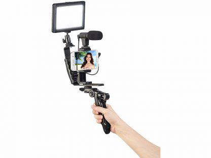 Kit de vlogging avec lampe LED, microphone, trépied et support pour smartphone (Reconditionné) – Image 5