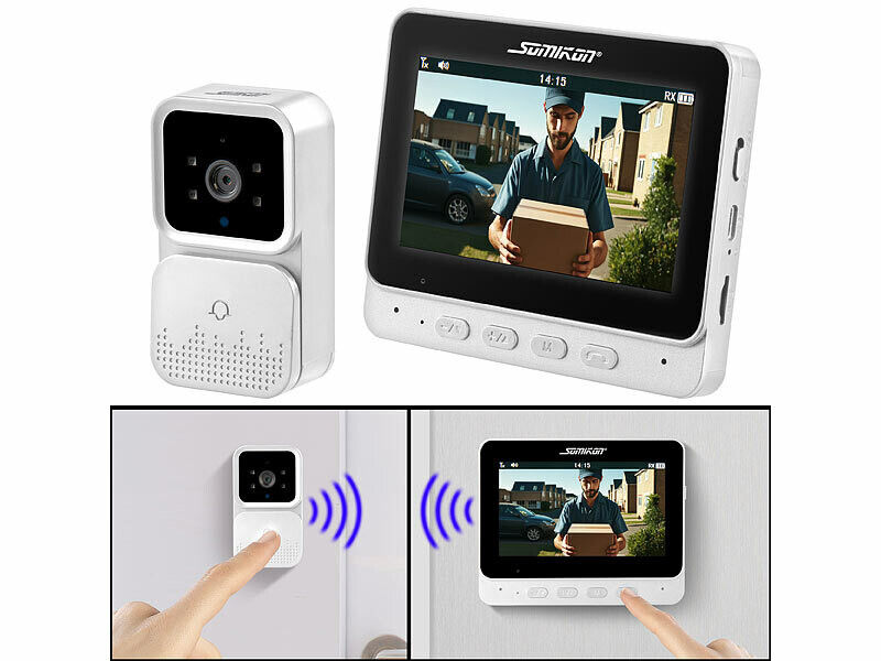 Visiophone sans fil VSA-450 avec écran IPS - coloris blanc (Reconditionné)