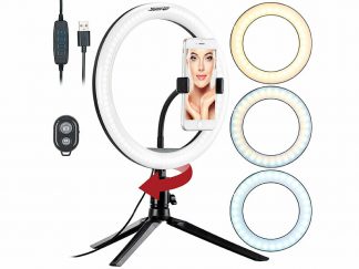 Anneau LED professionnel avec support smartphone et déclencheur bluetooth (Reconditionné)