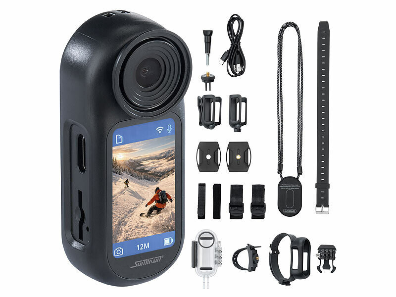 Caméra sport 4K avec boîtier étanche