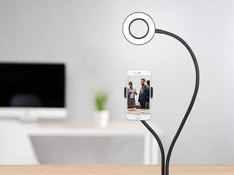 Anneau lumineux LED avec support pour smartphone Ø 9 cm (Reconditionné) – Image 5